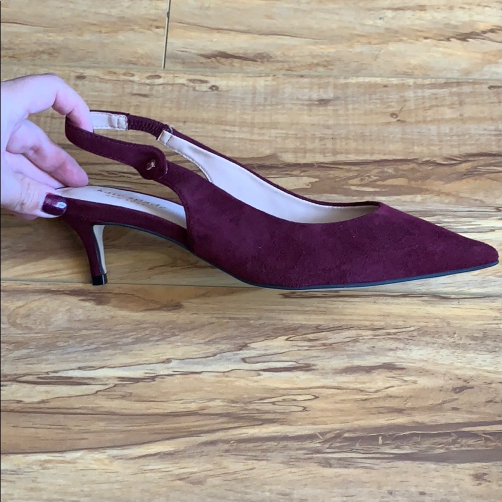 Kate Spade Burgundy Suade Slingbacks